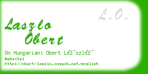 laszlo obert business card